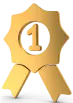 Gold First Place Badge Symbol